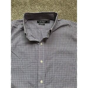 Polo Ralph Lauren Men's Button Up Slim Fit Shirt Black Label Size 17 34/35 Plaid